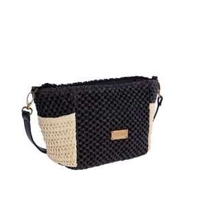 Bolso bandolera Rafia Negro