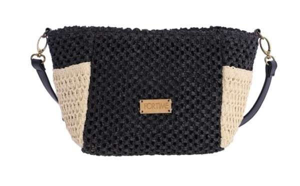 Bolso bandolera Rafia Negro - Imagen 2