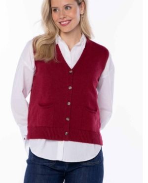 Chaleco punto Alpin Cereza